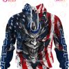 Green Bay Packers Demon Face American Flag 3D Unisex Hoodie