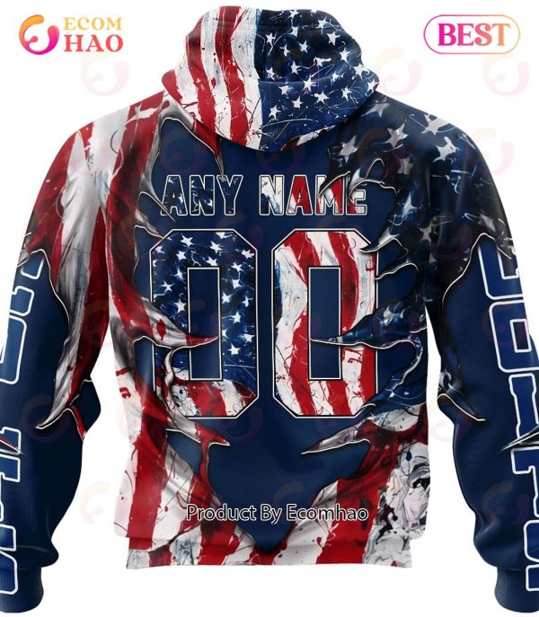 Indianapolis Colts Demon Face American Flag 3D Unisex Hoodie