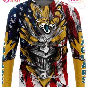 Jacksonville Jaguars Demon Face American Flag 3D Unisex Hoodie