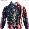 Minnesota Vikings Demon Face American Flag 3D Unisex Hoodie