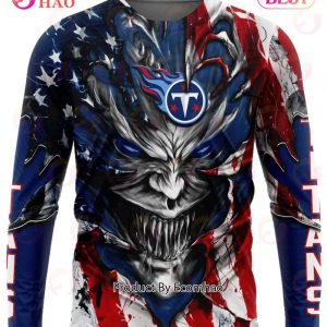 Tennessee Titans Demon Face American Flag 3D Unisex Hoodie