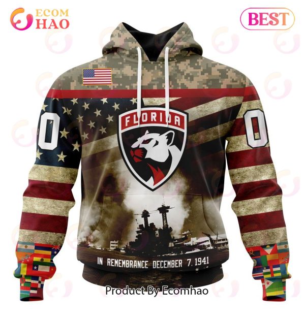 NHL Florida Panthers Specialized Unisex Kits Remember Pearl Harbor 3D Hoodie