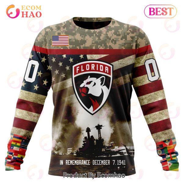 NHL Florida Panthers Specialized Unisex Kits Remember Pearl Harbor 3D Hoodie
