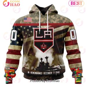NHL Los Angeles Kings Specialized Unisex Kits Remember Pearl Harbor 3D Hoodie