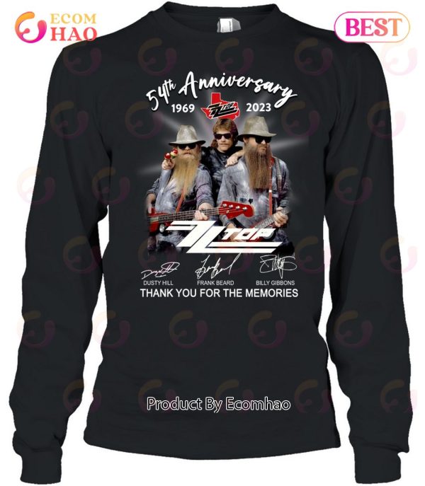 54th Anniversary 1969 – 2023 ZZ Top Thank You For The Memories T-Shirt