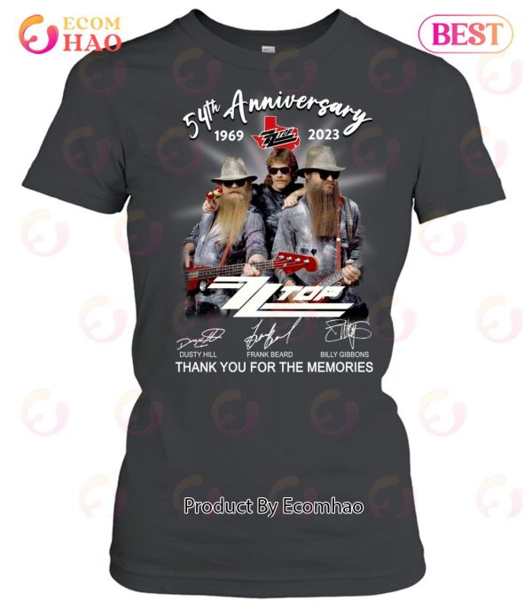 54th Anniversary 1969 – 2023 ZZ Top Thank You For The Memories T-Shirt