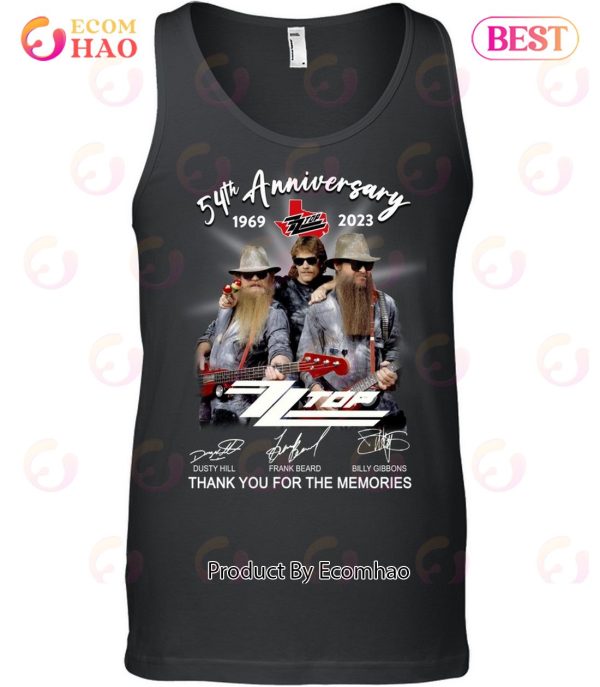 54th Anniversary 1969 – 2023 ZZ Top Thank You For The Memories T-Shirt