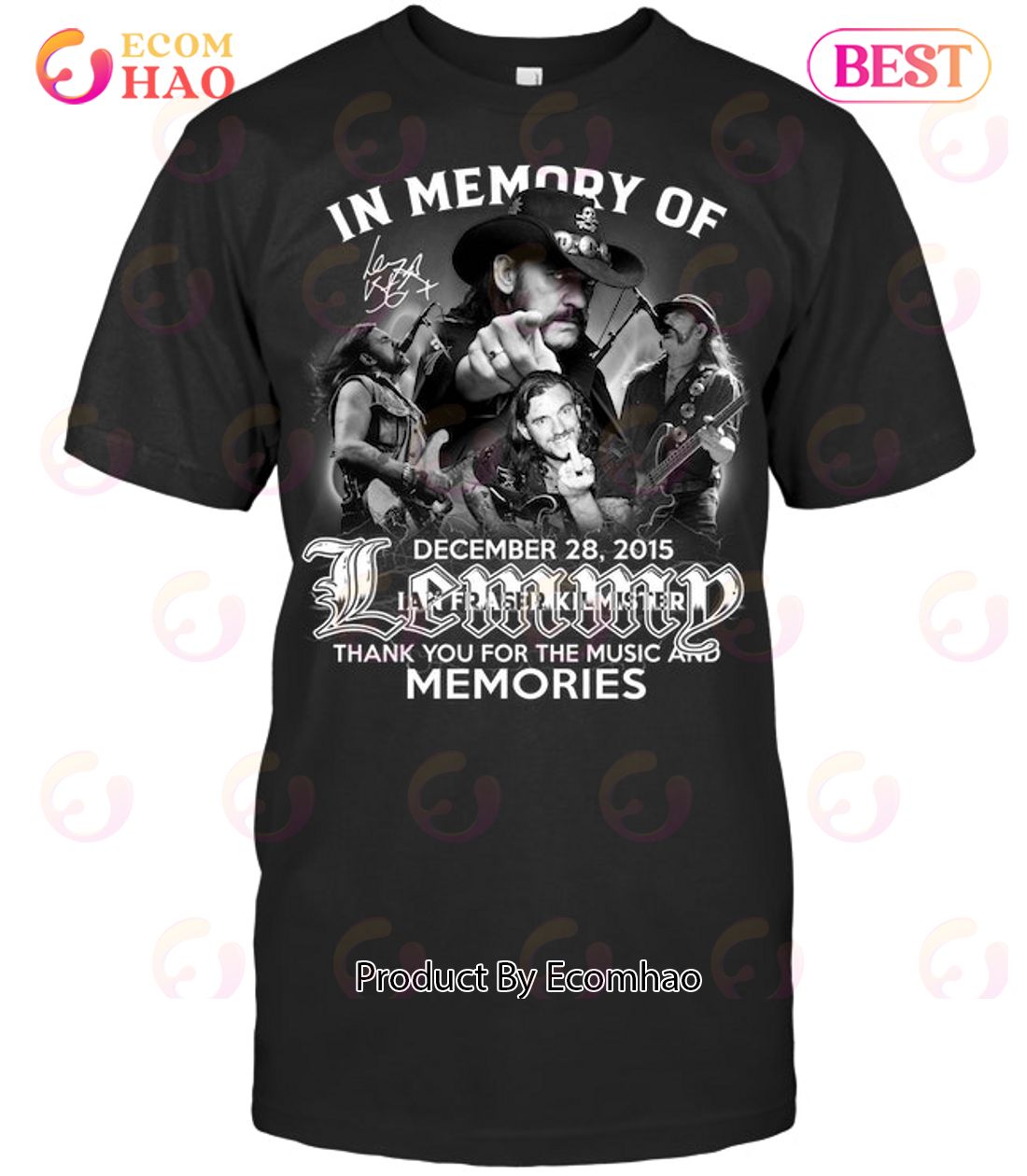 In Memory Of December 28, 2015 Lemmy Thank You For The Music And Memories T-Shirt