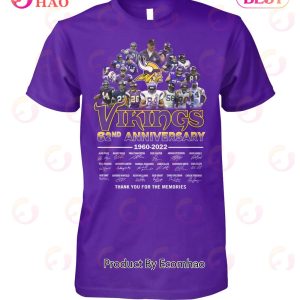 Vikings 62nd Anniversary 1960 – 2022 Thank You For The Memories T-Shirt