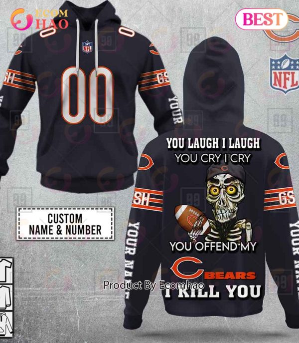 Personalized NFL Chicago Bears You Laugh I Laugh Jersey 3D Hoodie
