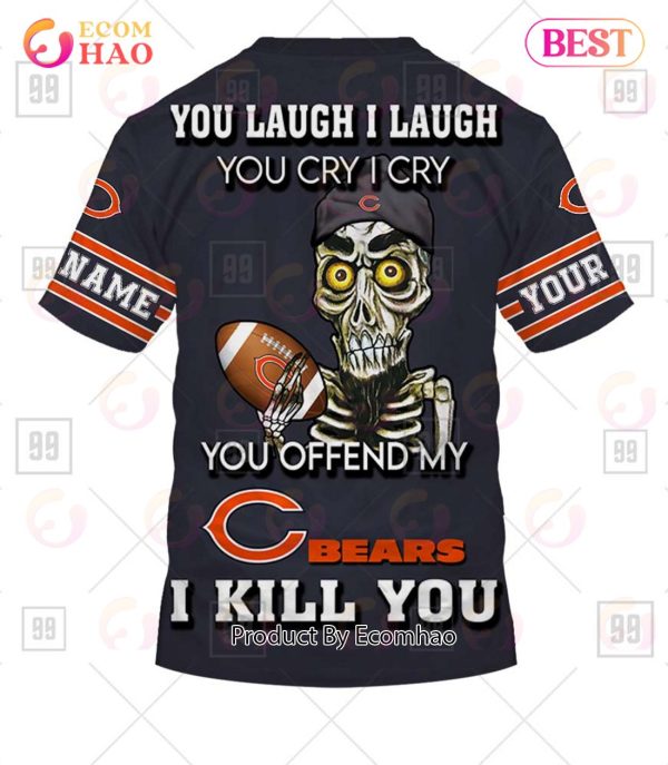 Personalized NFL Chicago Bears You Laugh I Laugh Jersey 3D Hoodie