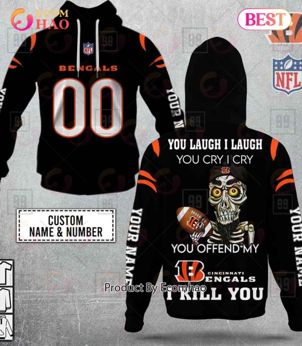 Personalized NFL Cincinnati Bengals You Laugh I Laugh Jersey 3D Hoodie