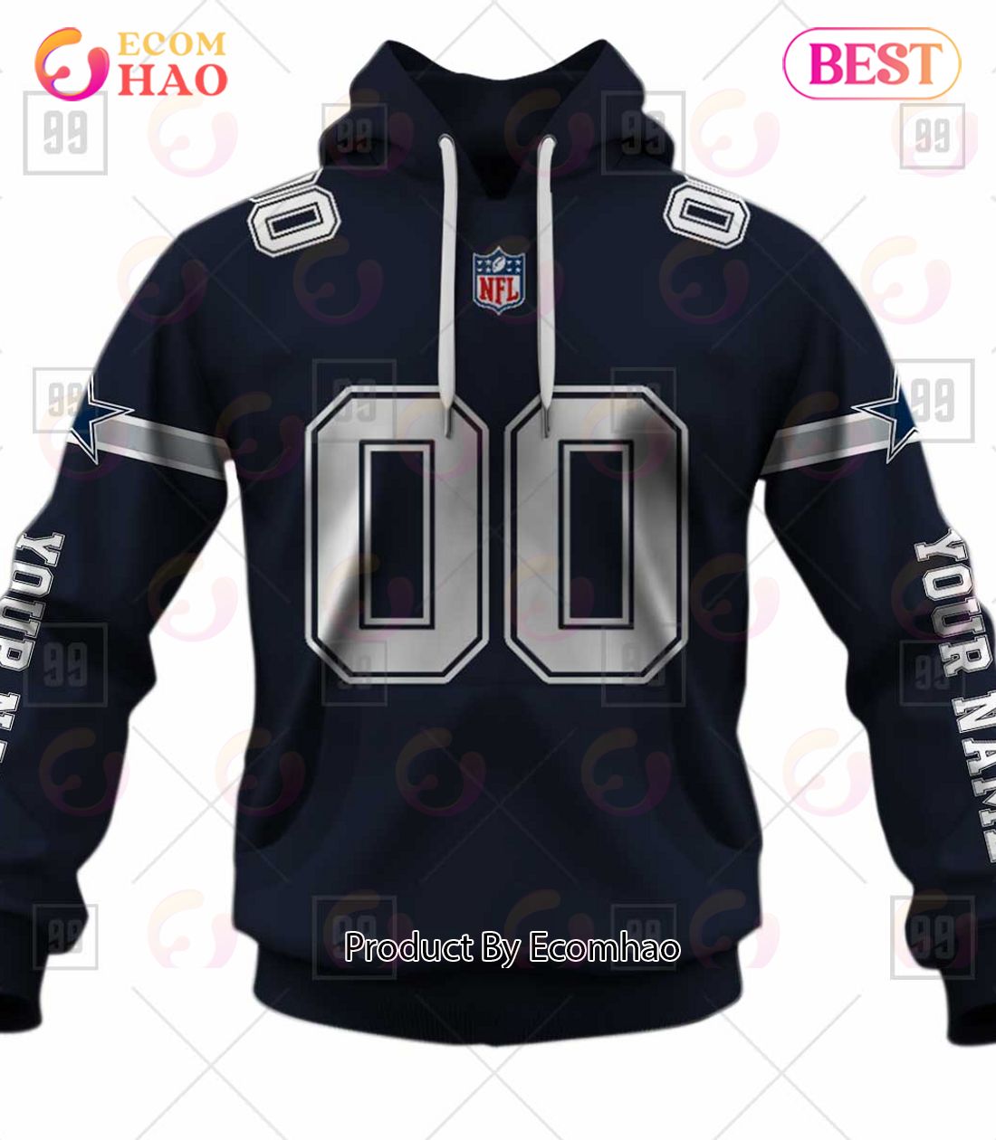 Personalized NFL Dallas Cowboys You Laugh I Laugh Jersey 3D Hoodie