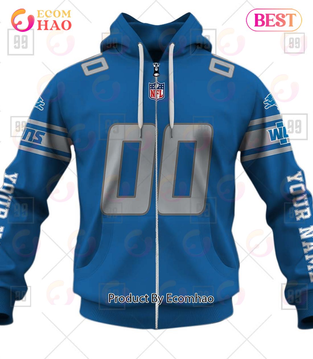 Personalized NFL Detroit Lions You Laugh I Laugh Jersey 3D Hoodie - Ecomhao  Store