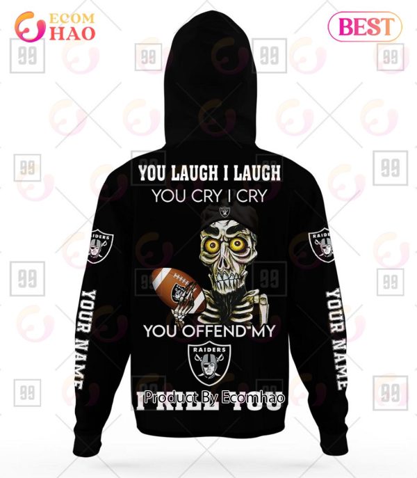 Personalized NFL Las Vegas Raiders You Laugh I Laugh Jersey 3D Hoodie