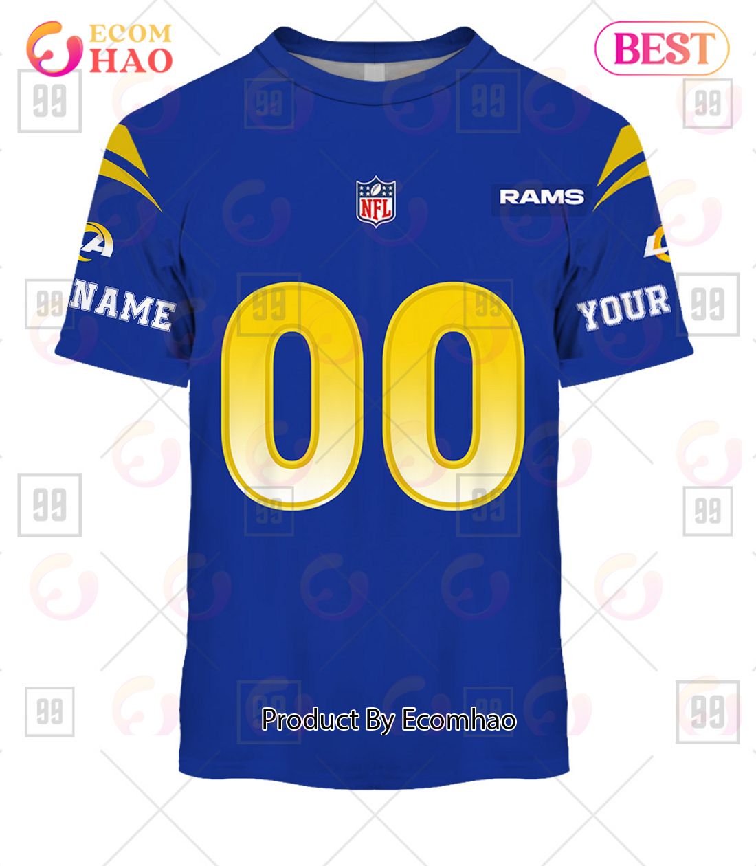 Custom Rams Hoodie 3D Wondrous Spirit Up Los Angeles Rams Gifts