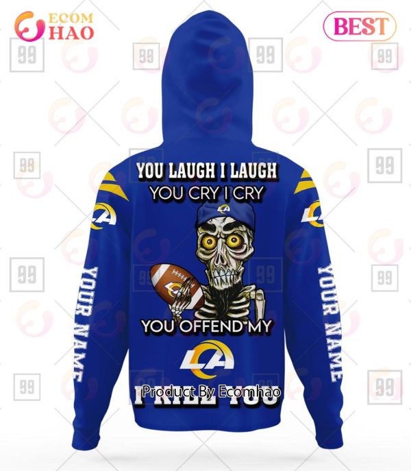 Personalized NFL Los Angeles Rams You Laugh I Laugh Jersey 3D Hoodie