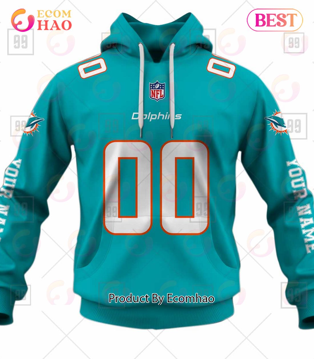 Personalized NFL Miami Dolphins You Laugh I Laugh Jersey 3D Hoodie