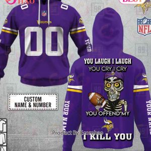 Personalized NFL Minnesota Vikings You Laugh I Laugh Jersey 3D Hoodie