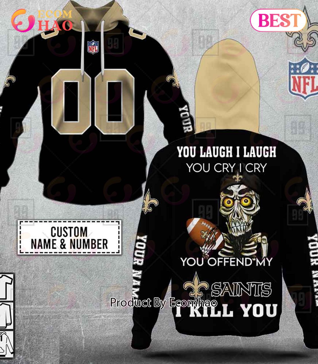 Personalized NFL Miami Dolphins You Laugh I Laugh Jersey 3D Hoodie