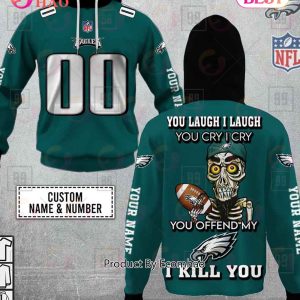 Personalized NFL Philadelphia Eagles You Laugh I Laugh Jersey 3D Hoodie
