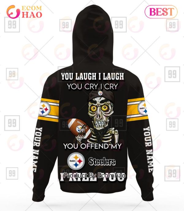 Personalized NFL Pittsburgh Steelers You Laugh I Laugh Jersey 3D Hoodie