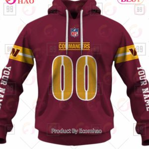 Personalized NFL Washington Commanders Road Jersey 3D Hoodie