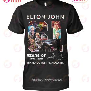 Elton John 61 Years Of 1962 – 2023 Thank You For The Memories T-Shirt