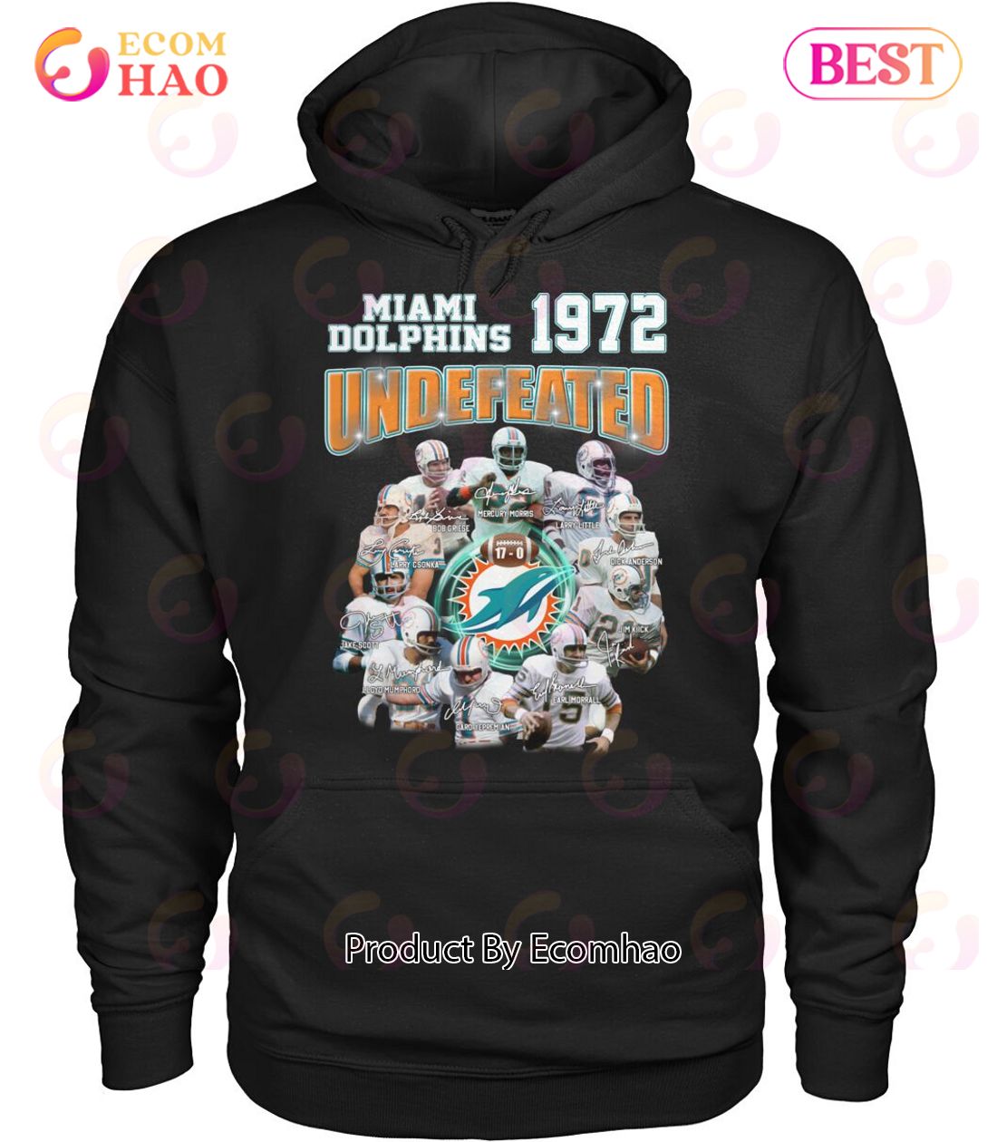 Miami Dolphins 1972 Undefeated Signature T-Shirt