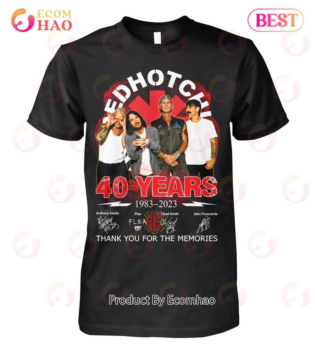 Red Hot Chili Peppers 40 Years Of 1983 – 2023 Thank You For The Memories T-Shirt