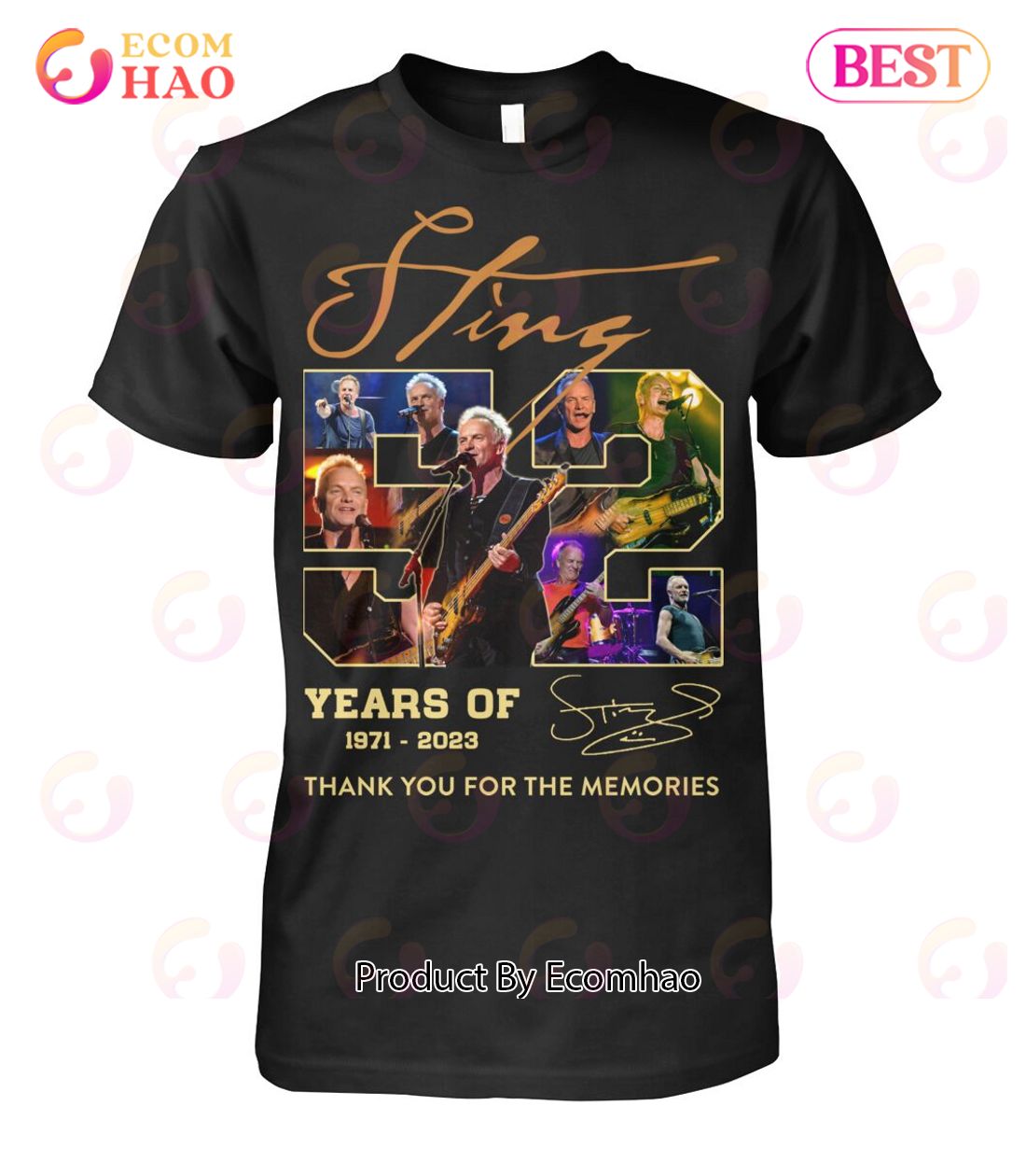 Sting 52 Years Of 1971 - 2023 Thank You For The Memories T-Shirt