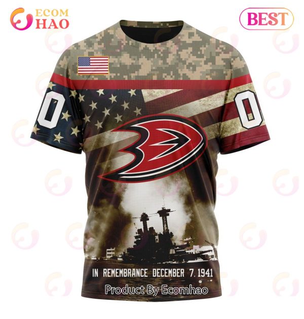 NHL Anaheim Ducks Specialized Unisex Kits Remember Pearl Harbor 3D Hoodie