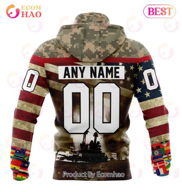 NHL Boston Bruins Specialized Unisex Kits Remember Pearl Harbor 3D Hoodie