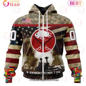 NHL Buffalo Sabres Specialized Unisex Kits Remember Pearl Harbor 3D Hoodie