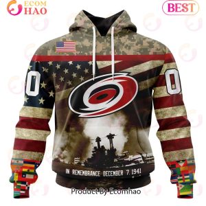 NHL Carolina Hurricanes Specialized Unisex Kits Remember Pearl Harbor 3D Hoodie