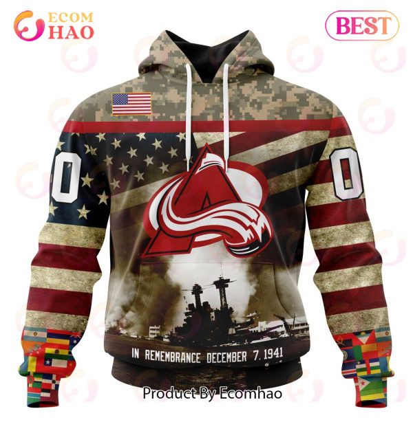 NHL Colorado Avalanche Specialized Unisex Kits Remember Pearl Harbor 3D Hoodie