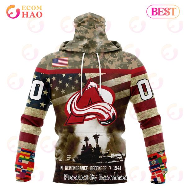 NHL Colorado Avalanche Specialized Unisex Kits Remember Pearl Harbor 3D Hoodie