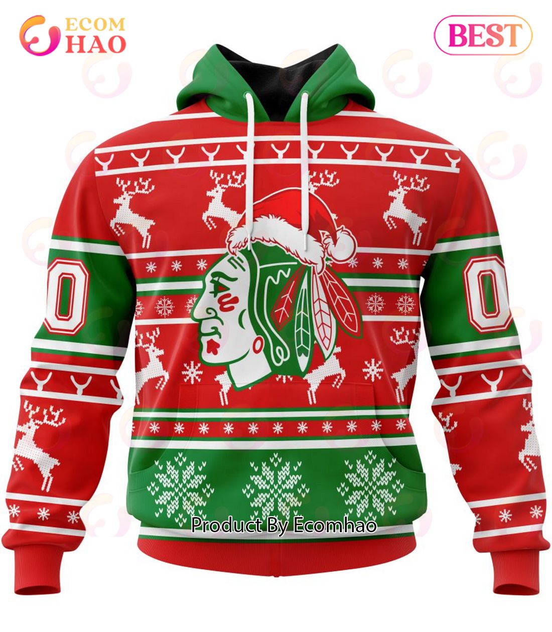 NHL Chicago BlackHawks Specialized Unisex Christmas Is Coming 3D Hoodie