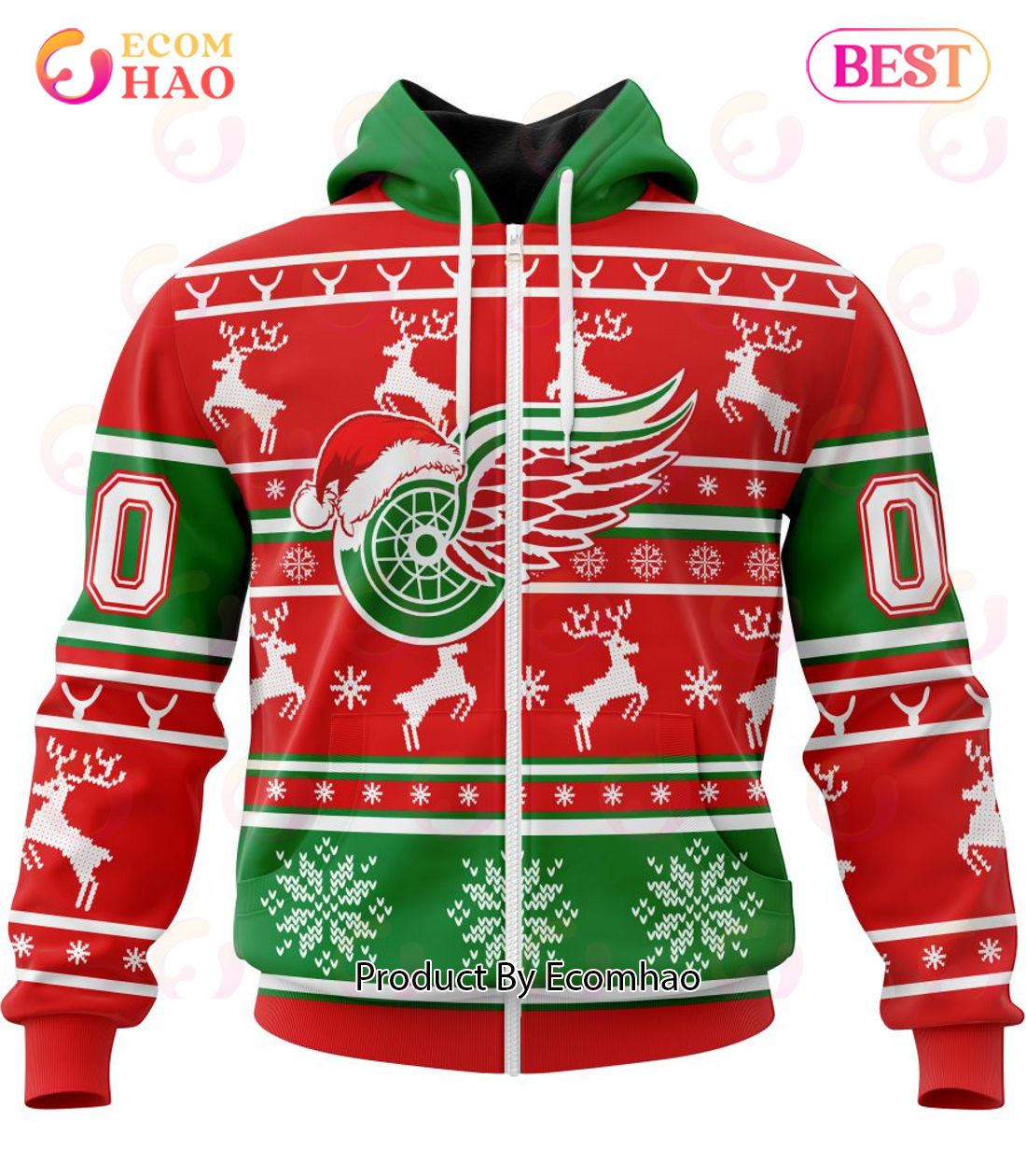 NHL Detroit Red Wings Specialized Unisex Christmas Is Coming 3D Hoodie