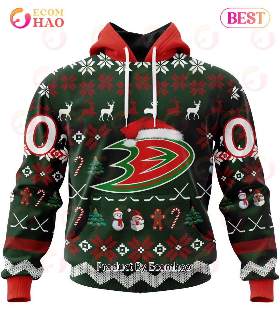 NHL Anaheim Ducks Specialized Christmas Design Gift For Fans 3D Hoodie