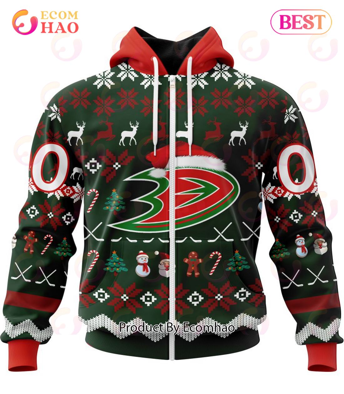 NHL Anaheim Ducks Specialized Christmas Design Gift For Fans 3D Hoodie