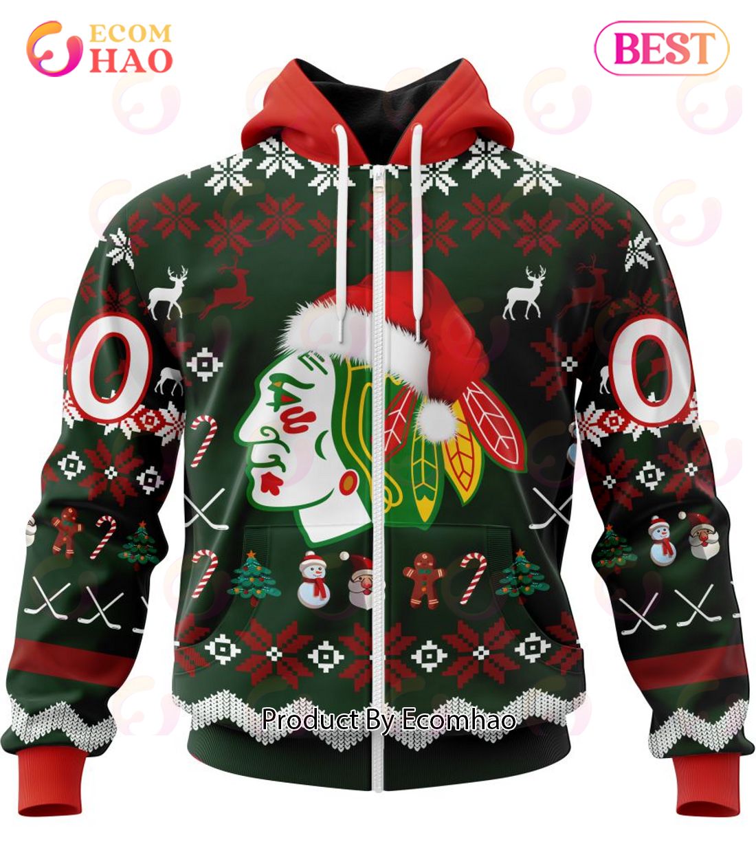 NHL Chicago BlackHawks Specialized Christmas Design Gift For Fans 3D Hoodie