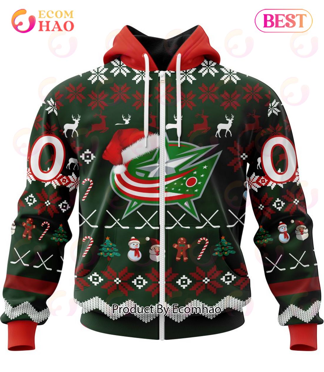 NHL Columbus Blue Jackets Specialized Christmas Design Gift For Fans 3D Hoodie