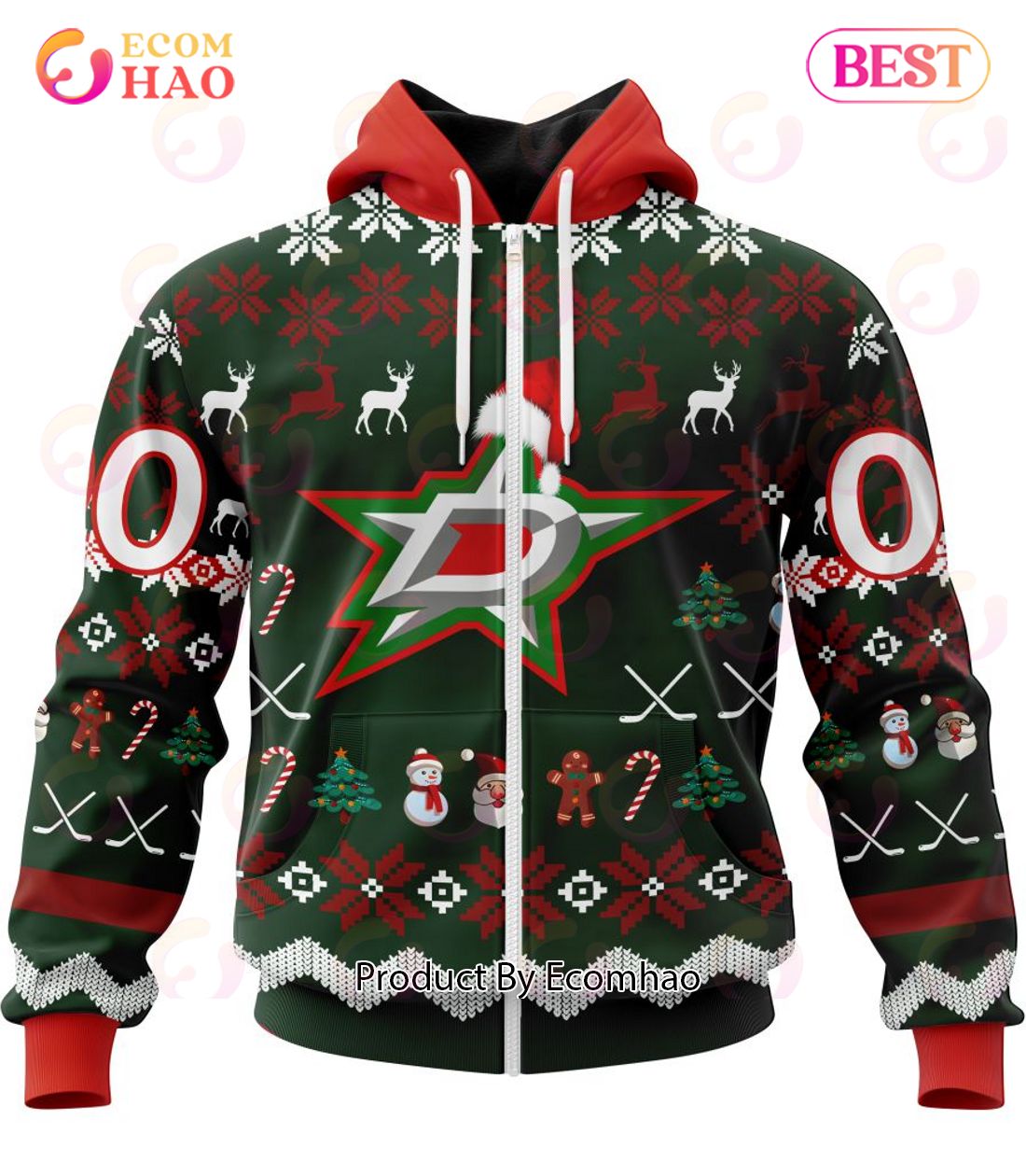 NHL Dallas Stars Specialized Christmas Design Gift For Fans 3D Hoodie