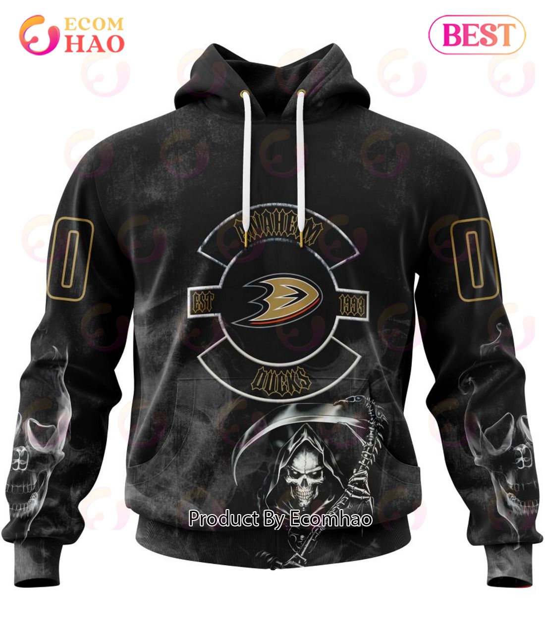 NHL Anaheim Ducks Specialized Kits For Rock Night 3D Hoodie