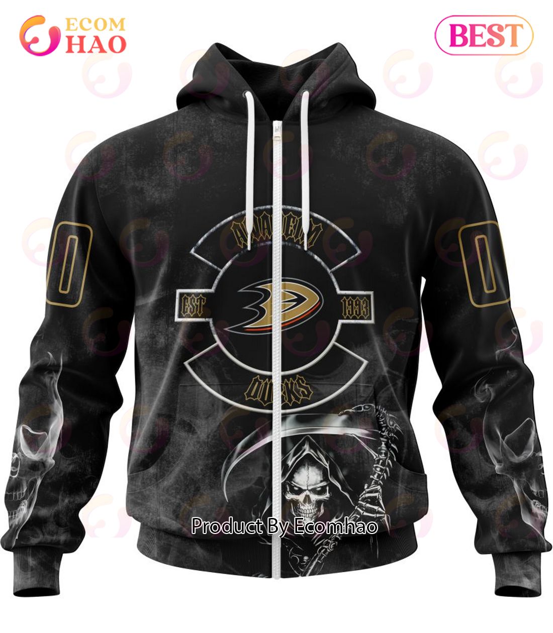 NHL Anaheim Ducks Specialized Kits For Rock Night 3D Hoodie