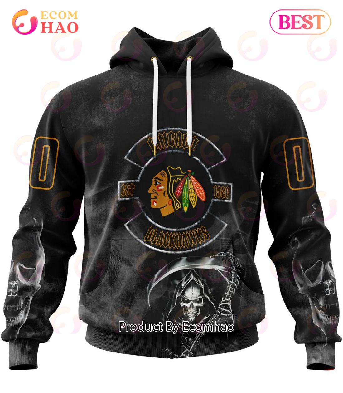 NHL Chicago BlackHawks Specialized Kits For Rock Night 3D Hoodie