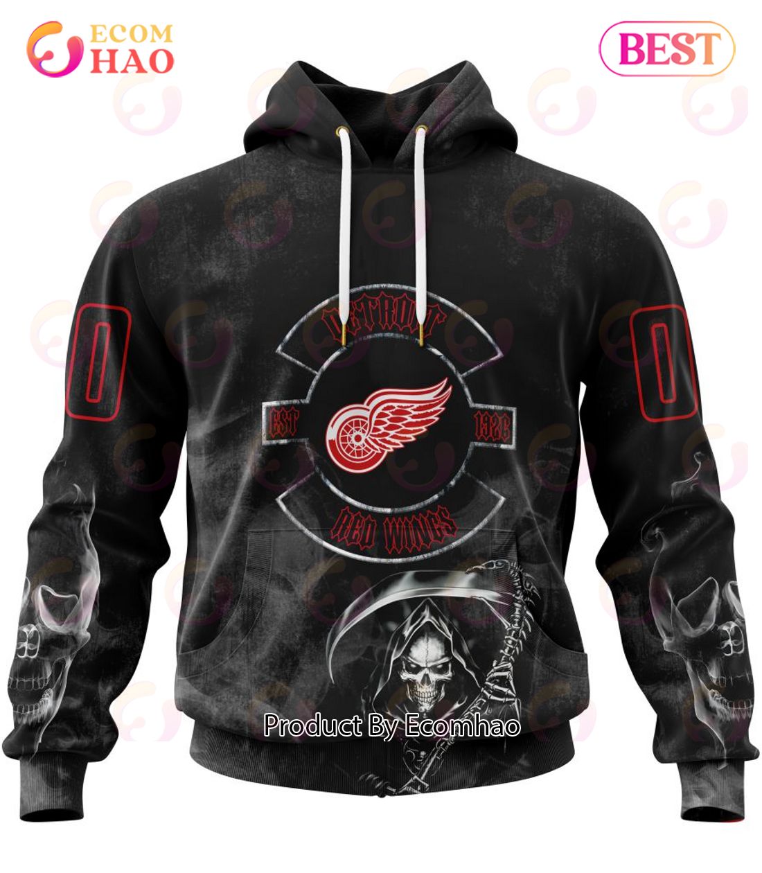 NHL Detroit Red Wings Specialized Kits For Rock Night 3D Hoodie