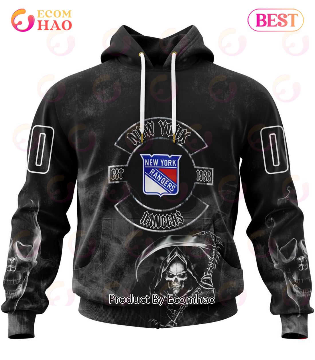 NHL New York Rangers Specialized Kits For Rock Night 3D Hoodie