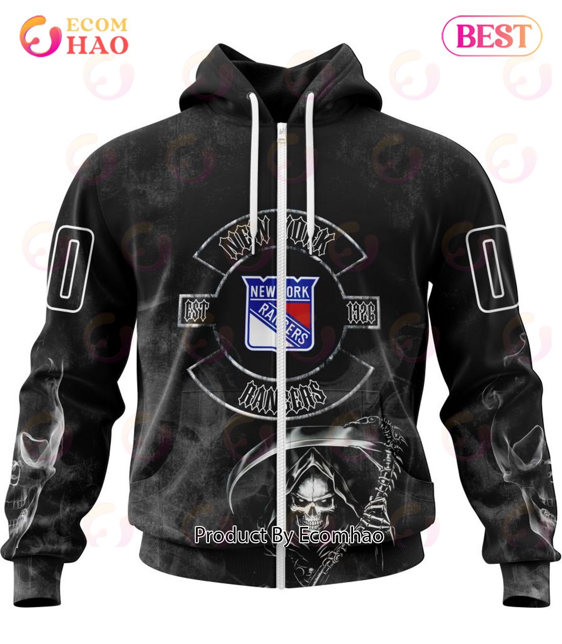 NHL New York Rangers Specialized Kits For Rock Night 3D Hoodie